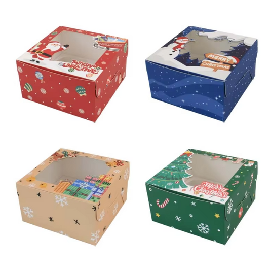 4 hole Christmas Bauble/Cupcake Gift Boxes - Multiple Styles