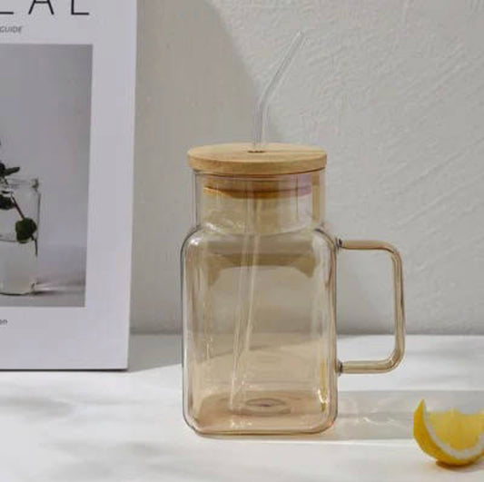 Square Glass Tumbler with handle