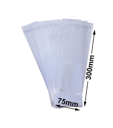 PEEL AND SEAL BAGS + TAPE 75 X 300 (Zooper Dooper Holder Size) - Pk 100