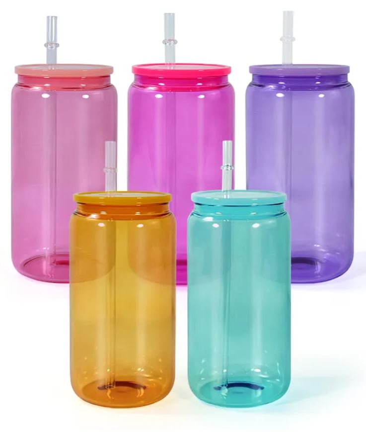 16oz Jelly Colour Libbey Beer Can Tumbler