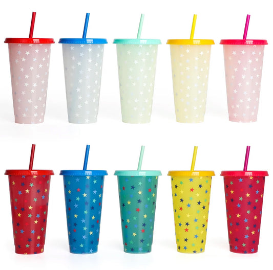 Clear with Stars Colour Change Cup 24oz