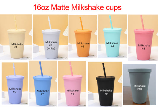 New Colours - 16oz Acrylic Milkshake Tumblers