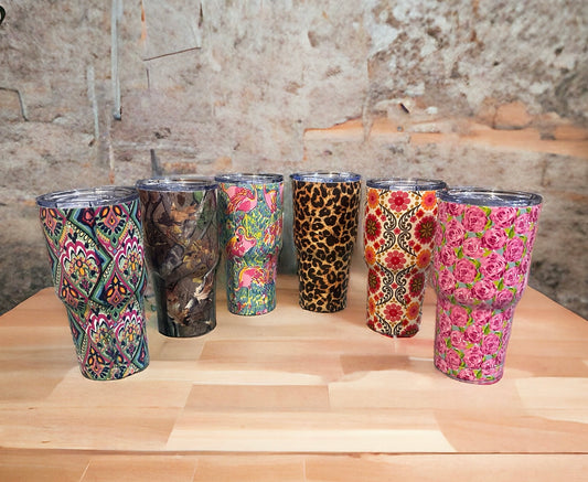 Patterned 30oz Stainless Steel Tumbler