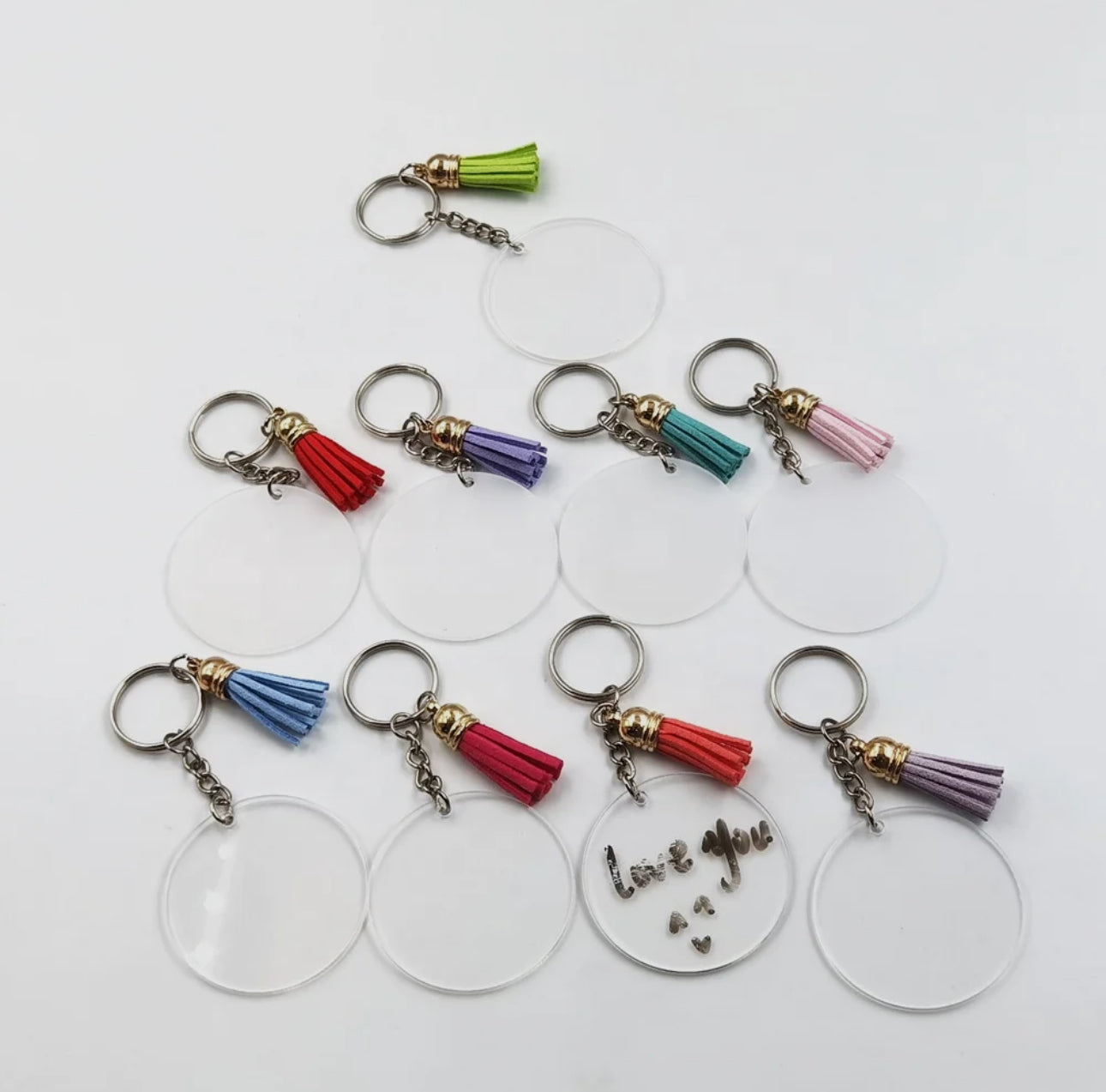 5cm Acrylic Disk Keychain 30 pack