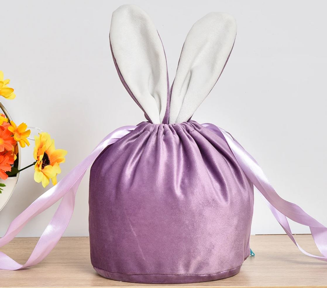 Velvet Bunny Ear Easter Bag