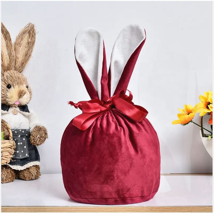 Velvet Bunny Ear Easter Bag