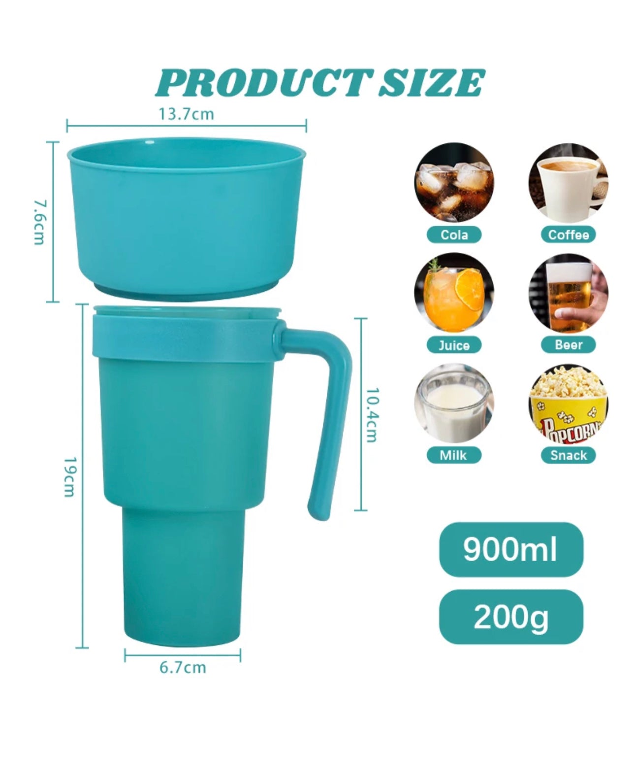 Colour Change Snack Cup - 900ml