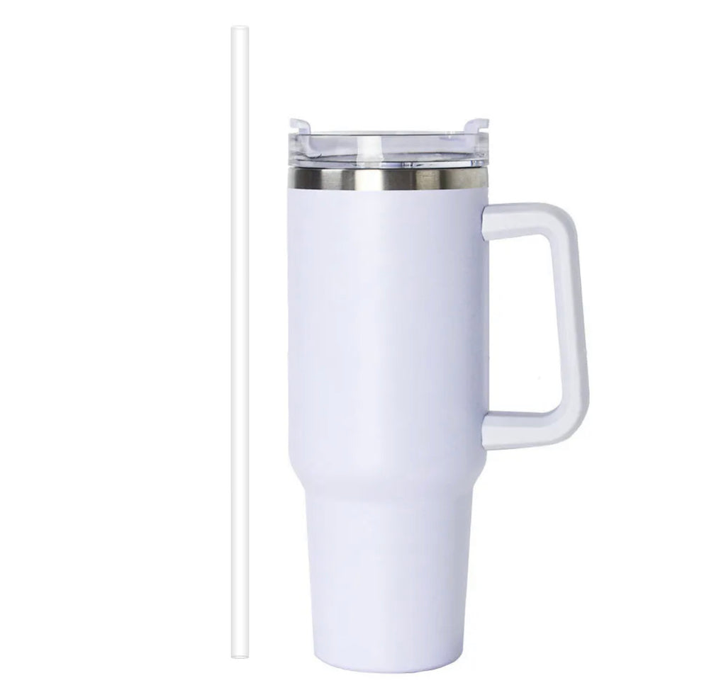SteelHydrate 40 Oz Tumbler With Handle With Lid and Straws | Insulated  Stainless Steel Travel Mug | …See more SteelHydrate 40 Oz Tumbler With  Handle