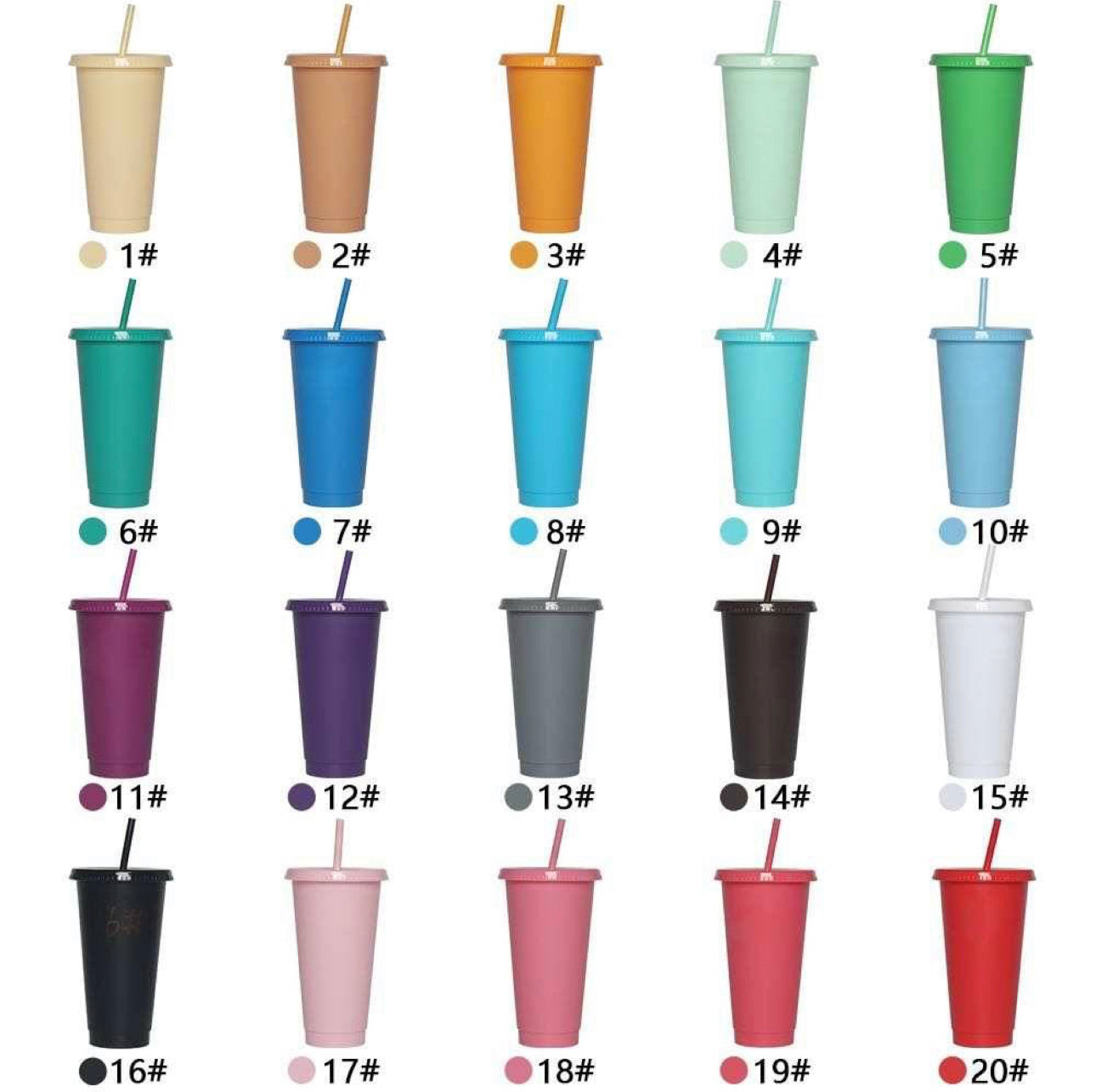 Solid Colour Cold Cups - 24oz