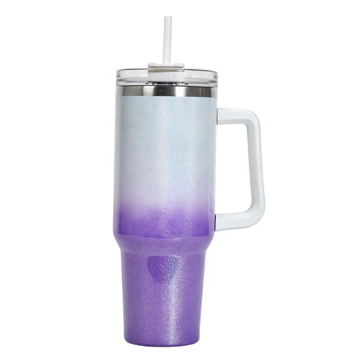 40oz Insulated Shimmer Stainless Steel Tumbler with Handle