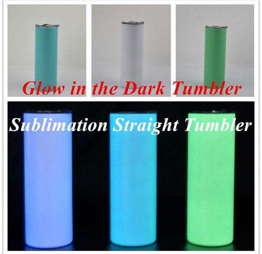 Glow in the Dark Straight Sublimations 20oz Tumblers