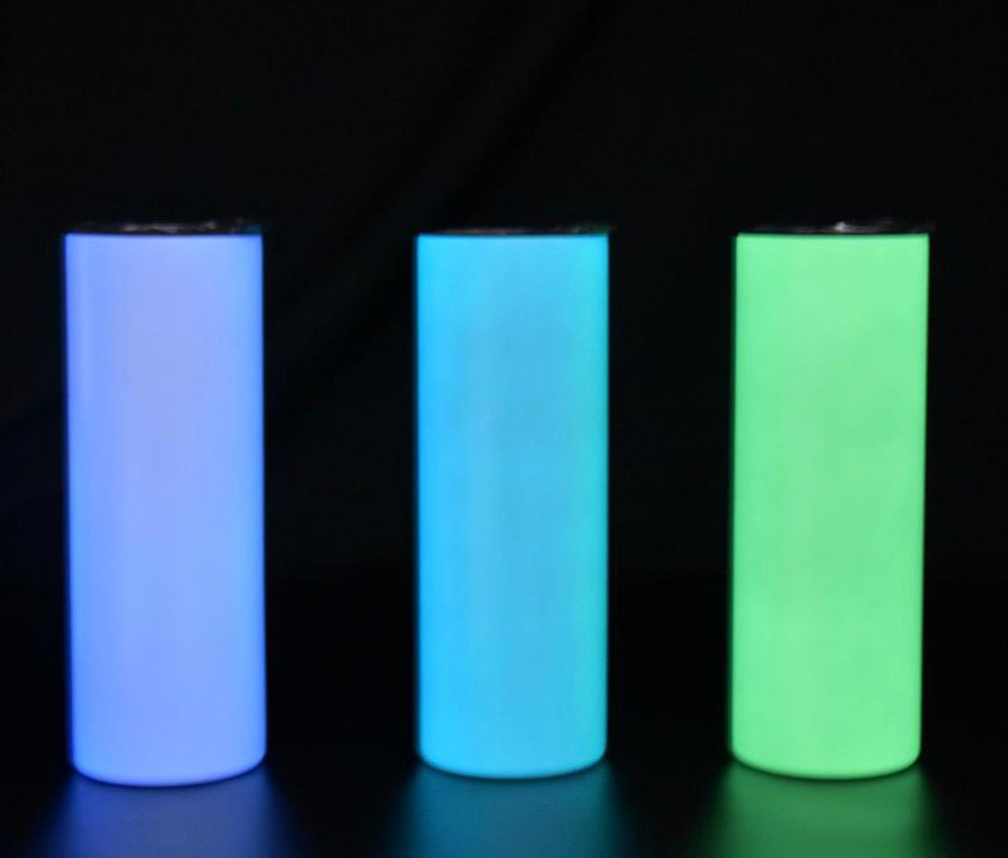 Glow in the Dark Straight Sublimations 20oz Tumblers