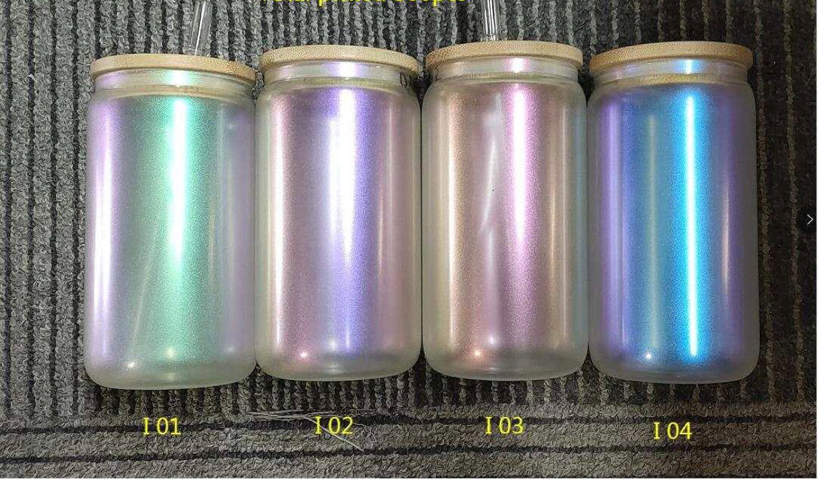 Libbey Glass Iridescent Cans, Sublimation Beer Cans