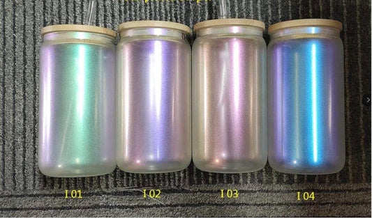 16oz Sublimation Iridescent Libbey Beer Can Tumbler
