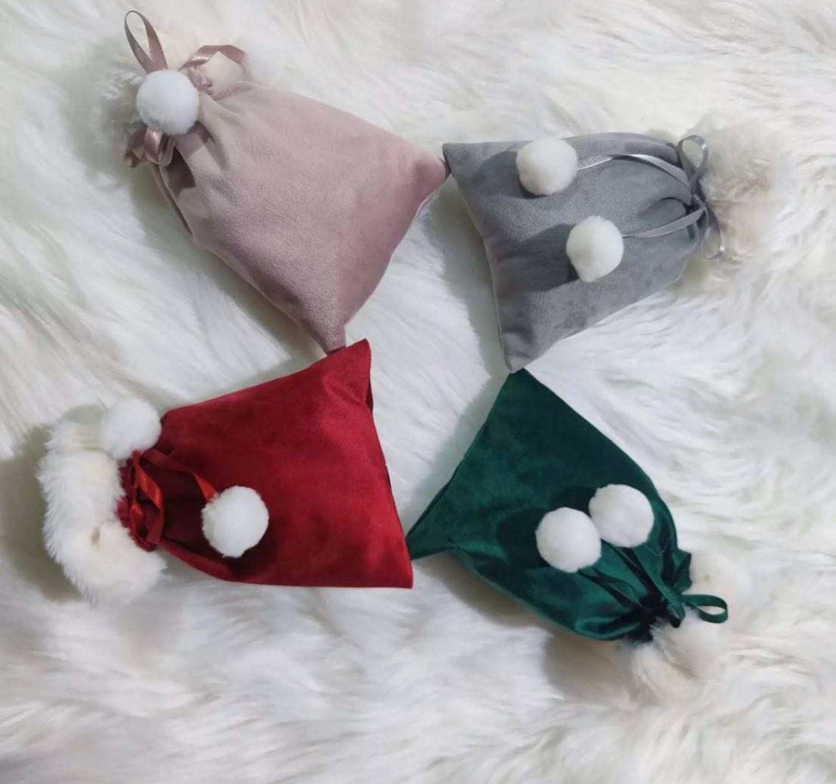 Mini Velvet Christmas Bags