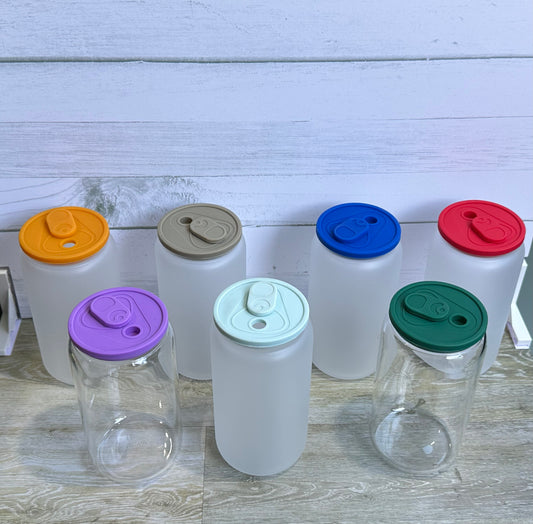 Silicone Lid - 16 oz Libbey / Beer Can Tumbler - Multiple Colours Available