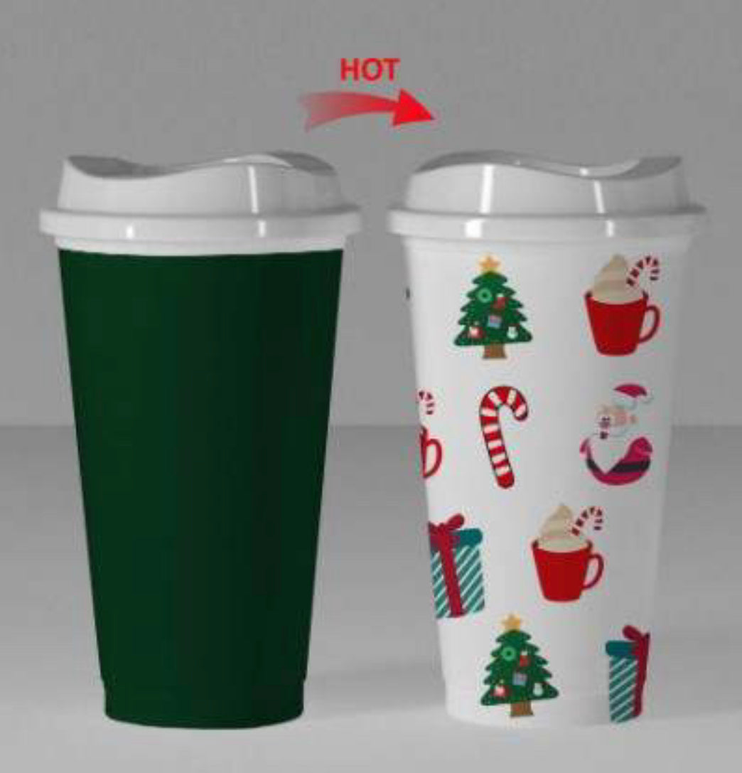 Christmas Colour Change Coffee Cup - 16oz