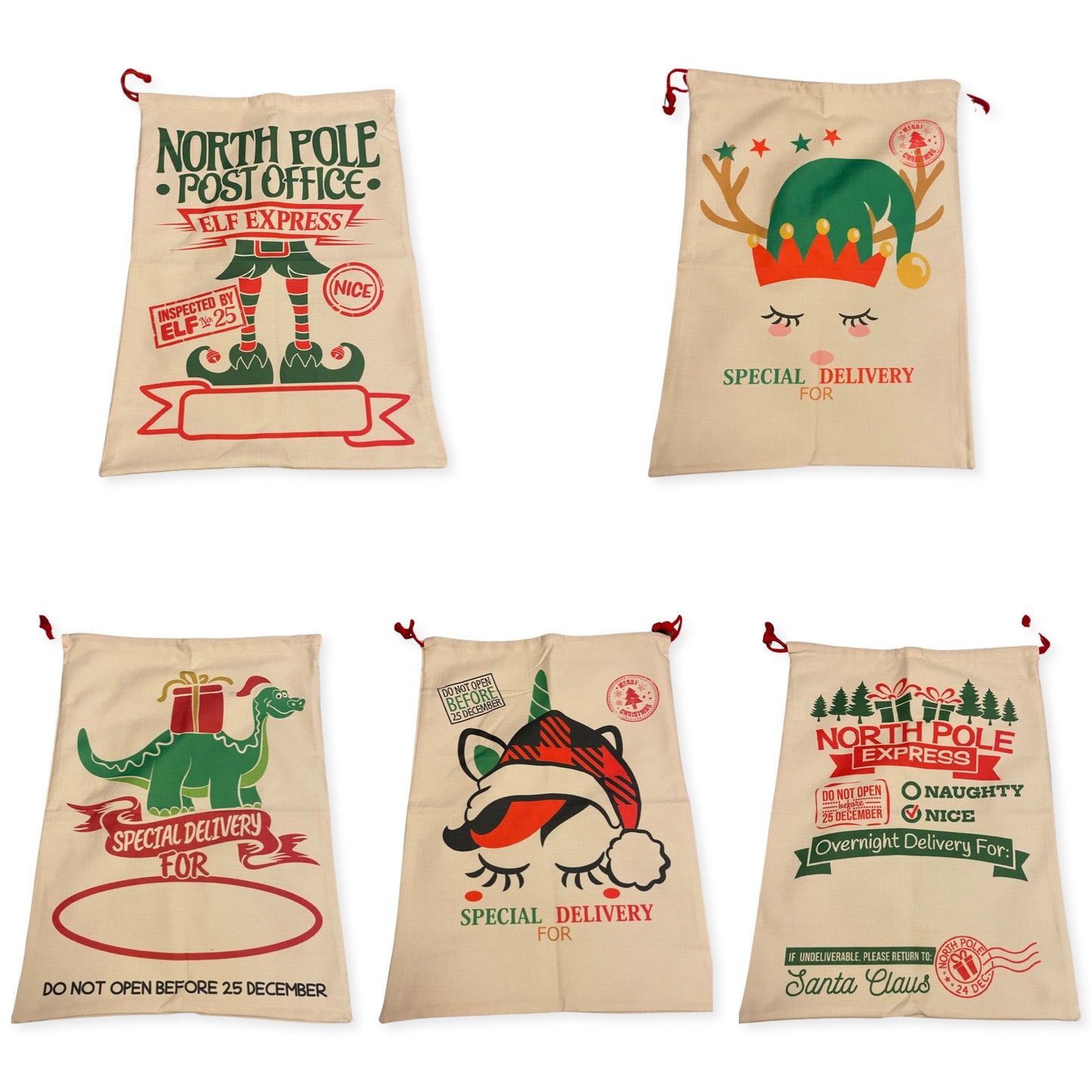 Jute Santa Sacks - Multiple Styles