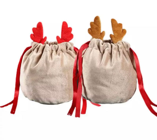 Mini Reindeer Velvet Gift Bags